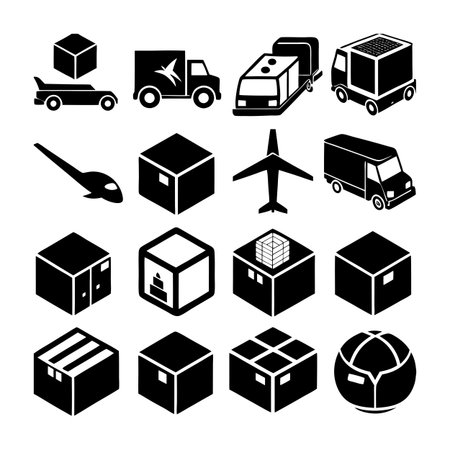 Logistics and Delivery Icon Set Collection Vector for UI Documents Websites and Mobile Applicationsのイラスト素材