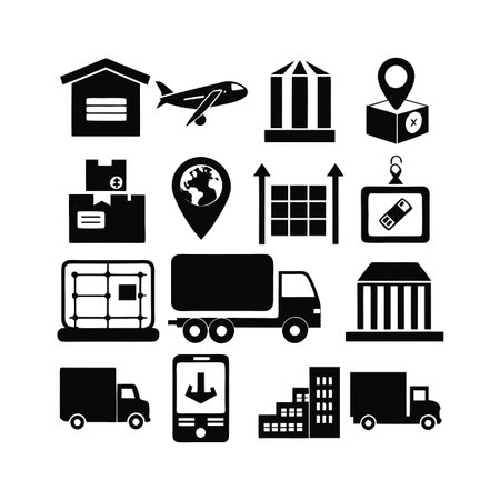 Logistics and Delivery Icon Set Collection Vector for UI Documents Websites and Mobile Applicationsのイラスト素材