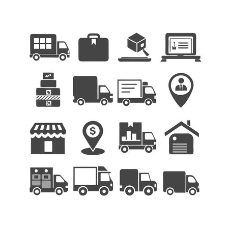 Logistics and Delivery Icon Set Collection Vector for UI Documents Websites and Mobile Applicationsのイラスト素材