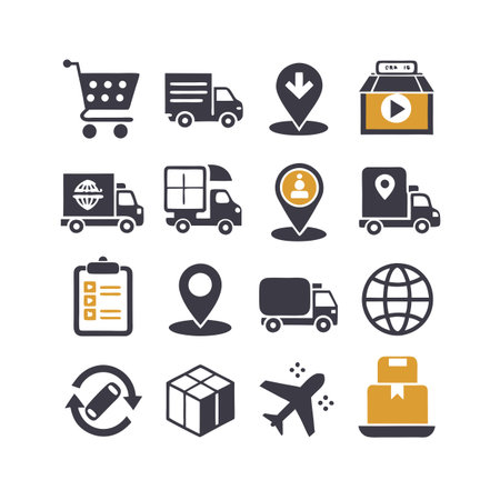 Logistics and Delivery Icon Set Collection Vector for UI Documents Websites and Mobile Applicationsのイラスト素材