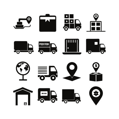 Logistics and Delivery Icon Set Collection Vector for UI Documents Websites and Mobile Applicationsのイラスト素材