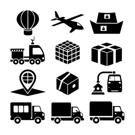 Logistics and Delivery Icon Set Collection Vector for UI Documents Websites and Mobile Applicationsのイラスト素材