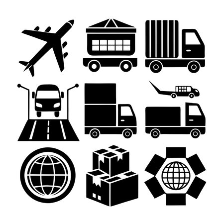 Logistics and Delivery Icon Set Collection Vector for UI Documents Websites and Mobile Applicationsのイラスト素材