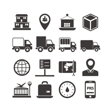 Logistics and Delivery Icon Set Collection Vector for UI Documents Websites and Mobile Applicationsのイラスト素材
