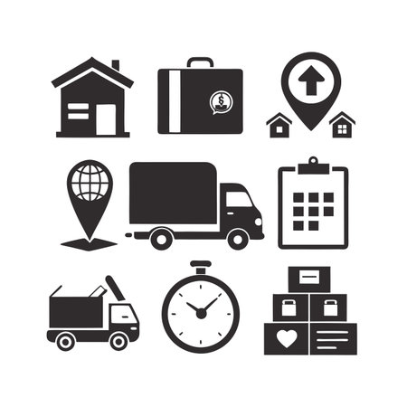 Logistics and Delivery Icon Set Collection Vector for UI Documents Websites and Mobile Applicationsのイラスト素材