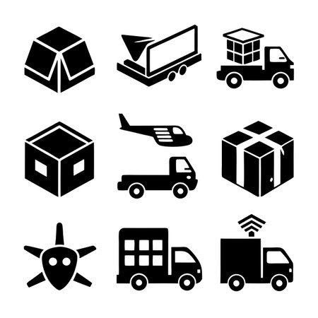 Logistics and Delivery Icon Set Collection Vector for UI Documents Websites and Mobile Applicationsのイラスト素材