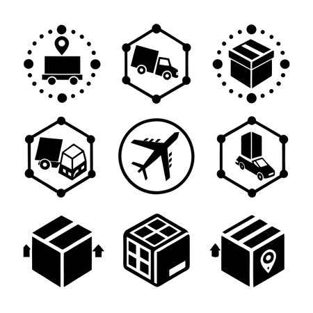 Logistics and Delivery Icon Set Collection Vector for UI Documents Websites and Mobile Applicationsのイラスト素材