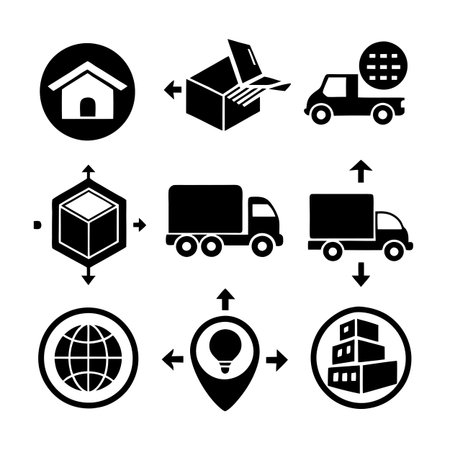 Logistics and Delivery Icon Set Collection Vector for UI Documents Websites and Mobile Applicationsのイラスト素材