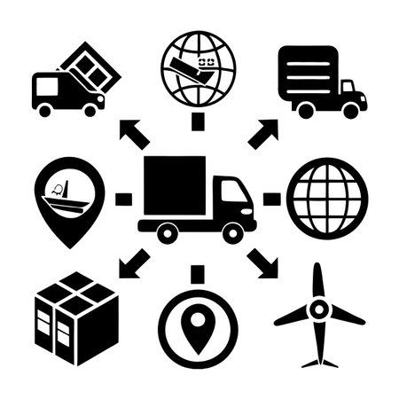 Logistics and Delivery Icon Set Collection Vector for UI Documents Websites and Mobile Applicationsのイラスト素材