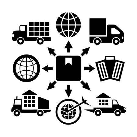 Logistics and Delivery Icon Set Collection Vector for UI Documents Websites and Mobile Applicationsのイラスト素材