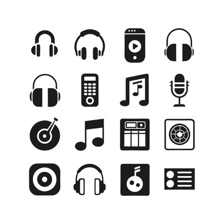 Music and Audio Icon Set Collection Vector for UI Documents Websites and Mobile Applicationsのイラスト素材