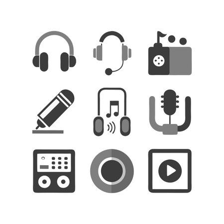 Music and Audio Icon Set Collection Vector for UI Documents Websites and Mobile Applicationsのイラスト素材