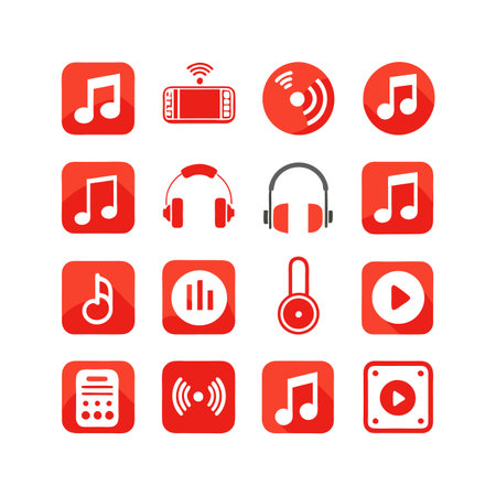 Music and Audio Icon Set Collection Vector for UI Documents Websites and Mobile Applicationsのイラスト素材