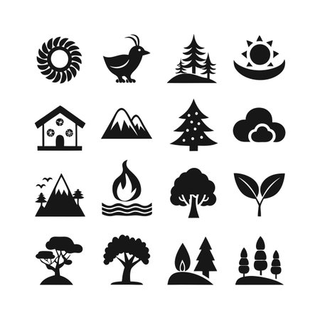 Nature and Environment Icon Set Collection Vector for UI Documents Websites and Mobile Applicationsのイラスト素材