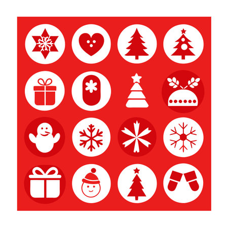 Holiday and Seasonal Icon Set Collection Vector for UI Documents Websites and Mobile Applicationsのイラスト素材