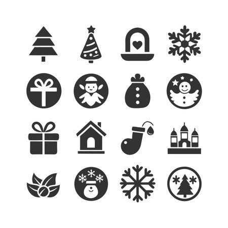 Holiday and Seasonal Icon Set Collection Vector for UI Documents Websites and Mobile Applicationsのイラスト素材