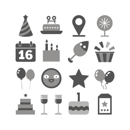 Event and Party Icon Set Collection Vector for UI Documents Websites and Mobile Applicationsのイラスト素材