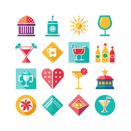 Event and Party Icon Set Collection Vector for UI Documents Websites and Mobile Applicationsのイラスト素材