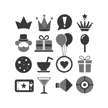 Event and Party Icon Set Collection Vector for UI Documents Websites and Mobile Applicationsのイラスト素材