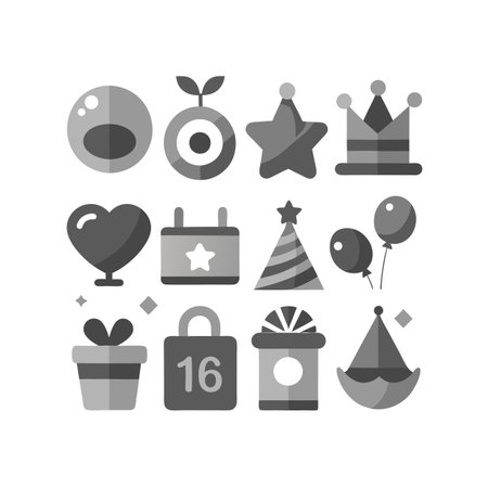 Event and Party Icon Set Collection Vector for UI Documents Websites and Mobile Applicationsのイラスト素材