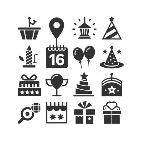 Event and Party Icon Set Collection Vector for UI Documents Websites and Mobile Applicationsのイラスト素材