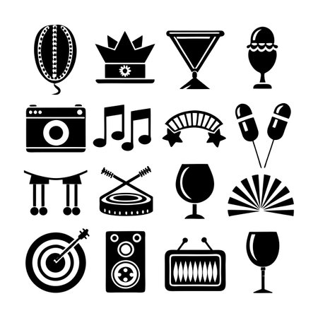 Event and Party Icon Set Collection Vector for UI Documents Websites and Mobile Applicationsのイラスト素材