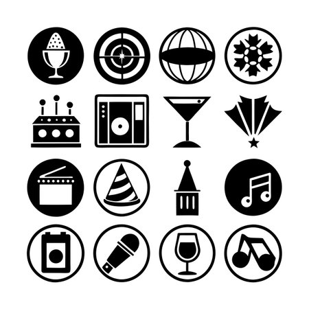 Event and Party Icon Set Collection Vector for UI Documents Websites and Mobile Applicationsのイラスト素材