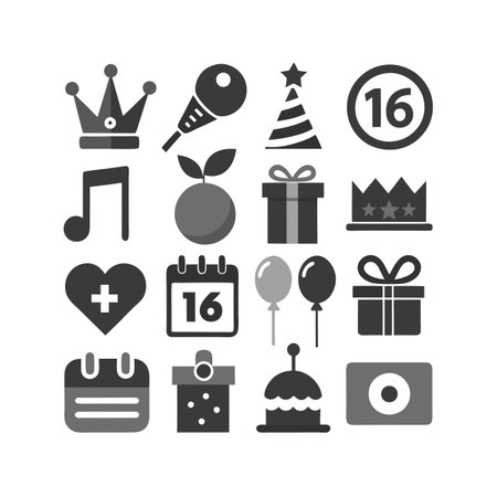 Event and Party Icon Set Collection Vector for UI Documents Websites and Mobile Applicationsのイラスト素材