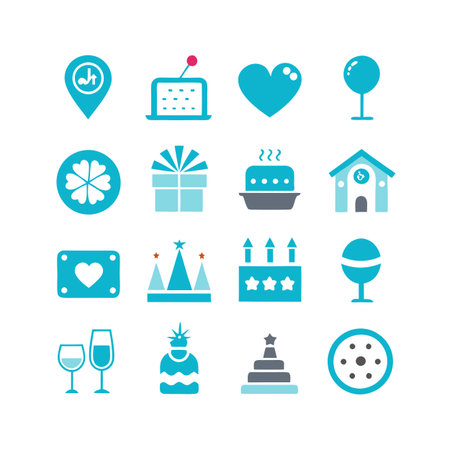 Event and Party Icon Set Collection Vector for UI Documents Websites and Mobile Applicationsのイラスト素材