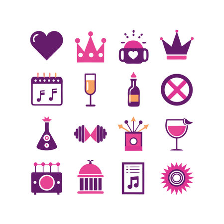 Event and Party Icon Set Collection Vector for UI Documents Websites and Mobile Applicationsのイラスト素材
