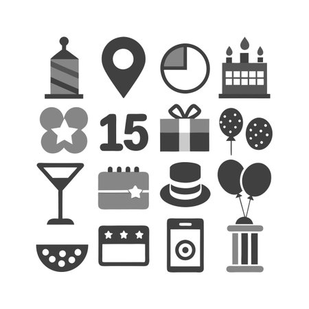 Event and Party Icon Set Collection Vector for UI Documents Websites and Mobile Applicationsのイラスト素材