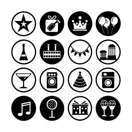Event and Party Icon Set Collection Vector for UI Documents Websites and Mobile Applicationsのイラスト素材