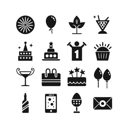 Event and Party Icon Set Collection Vector for UI Documents Websites and Mobile Applicationsのイラスト素材