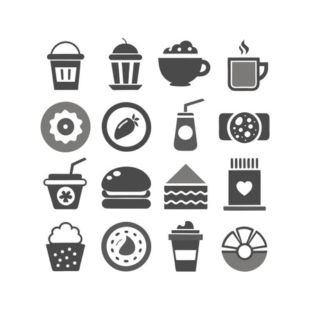 Food and Beverage Icon Set Collection Vector for UI Documents Websites and Mobile Applicationsのイラスト素材