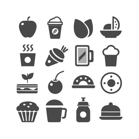 Food and Beverage Icon Set Collection Vector for UI Documents Websites and Mobile Applicationsのイラスト素材