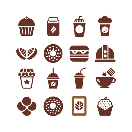 Food and Beverage Icon Set Collection Vector for UI Documents Websites and Mobile Applicationsのイラスト素材