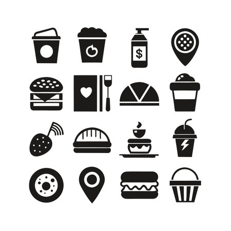 Food and Beverage Icon Set Collection Vector for UI Documents Websites and Mobile Applicationsのイラスト素材