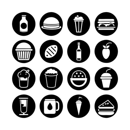 Food and Beverage Icon Set Collection Vector for UI Documents Websites and Mobile Applicationsのイラスト素材