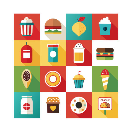 Food and Beverage Icon Set Collection Vector for UI Documents Websites and Mobile Applicationsのイラスト素材