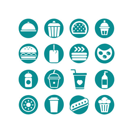 Food and Beverage Icon Set Collection Vector for UI Documents Websites and Mobile Applicationsのイラスト素材