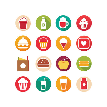 Food and Beverage Icon Set Collection Vector for UI Documents Websites and Mobile Applicationsのイラスト素材