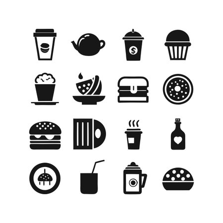 Food and Beverage Icon Set Collection Vector for UI Documents Websites and Mobile Applicationsのイラスト素材