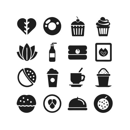Food and Beverage Icon Set Collection Vector for UI Documents Websites and Mobile Applicationsのイラスト素材
