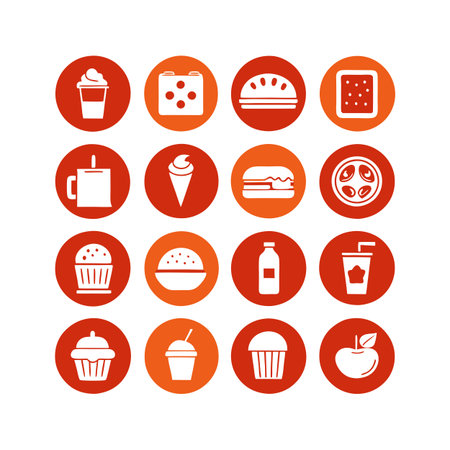 Food and Beverage Icon Set Collection Vector for UI Documents Websites and Mobile Applicationsのイラスト素材