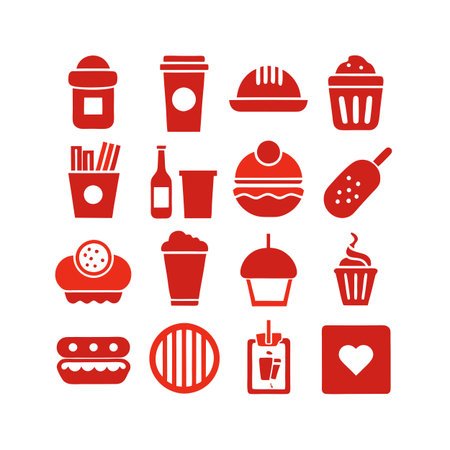 Food and Beverage Icon Set Collection Vector for UI Documents Websites and Mobile Applicationsのイラスト素材