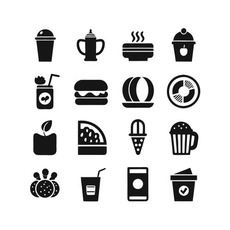 Food and Beverage Icon Set Collection Vector for UI Documents Websites and Mobile Applicationsのイラスト素材