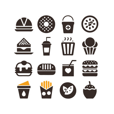 Food and Beverage Icon Set Collection Vector for UI Documents Websites and Mobile Applicationsのイラスト素材