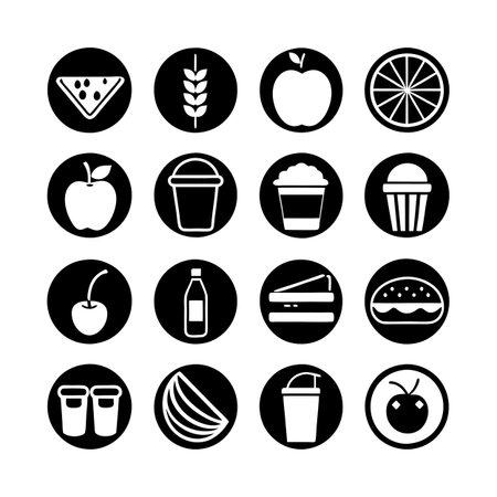 Food and Beverage Icon Set Collection Vector for UI Documents Websites and Mobile Applicationsのイラスト素材