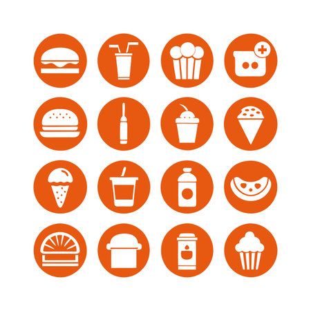 Food and Beverage Icon Set Collection Vector for UI Documents Websites and Mobile Applicationsのイラスト素材