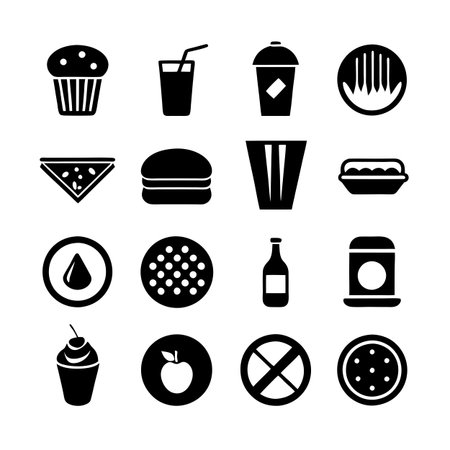 Food and Beverage Icon Set Collection Vector for UI Documents Websites and Mobile Applicationsのイラスト素材